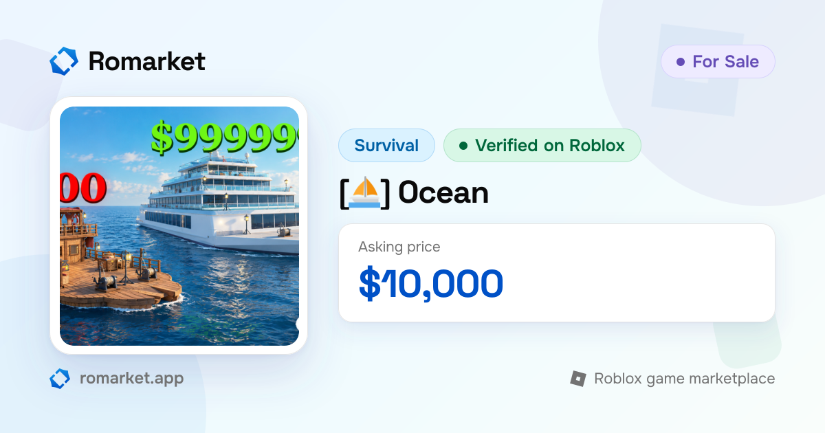 [⛵] Ocean | Roblox game for sale | Romarket