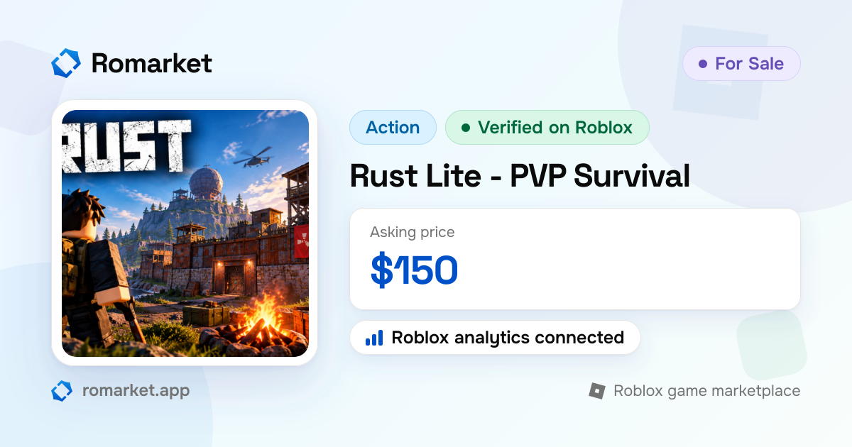 Rust Lite - PVP Survival | Roblox game for sale | Romarket